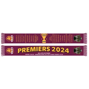 AFL Brisbane Lions 2024 Premiers Scarf