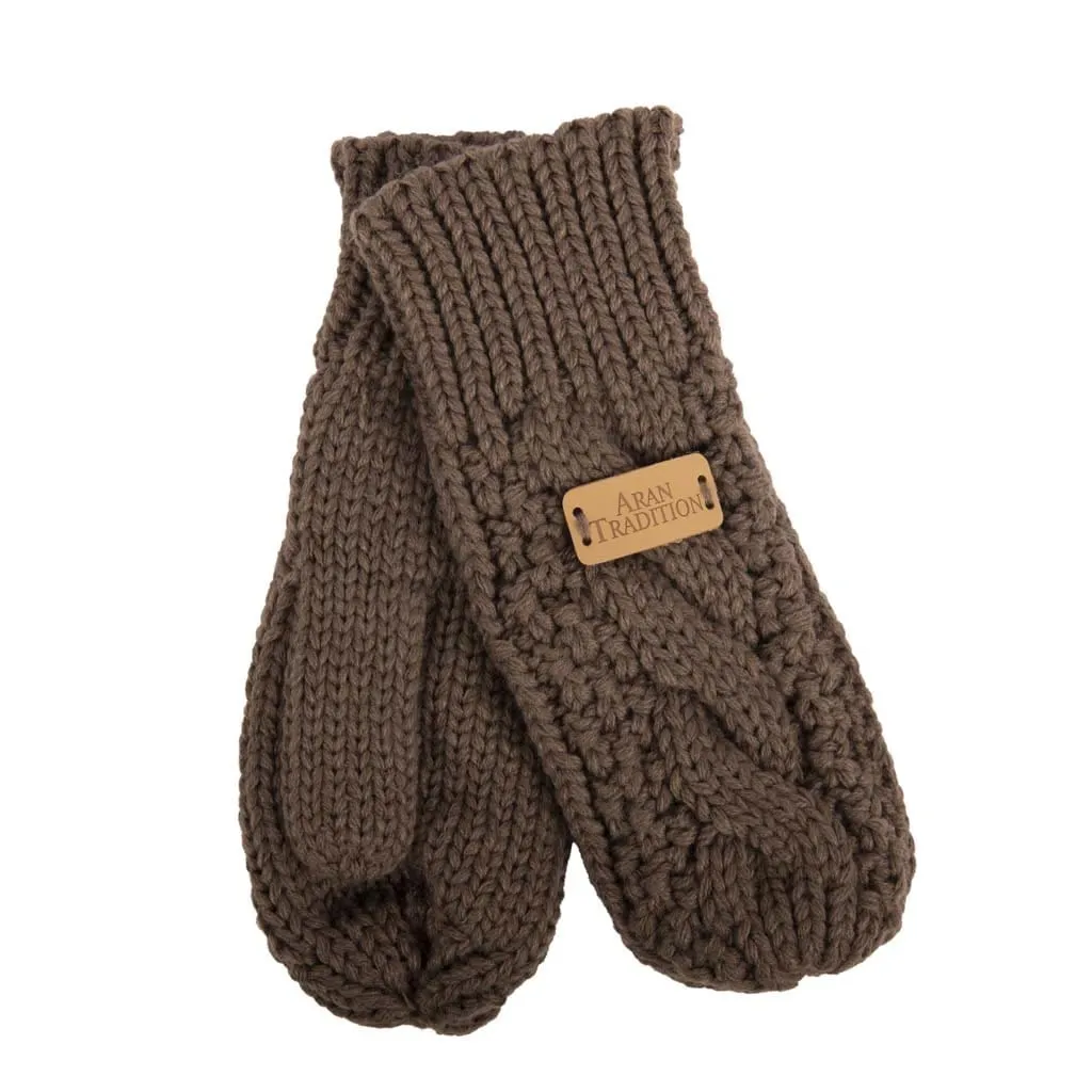 Aran Cable Knit Mittens