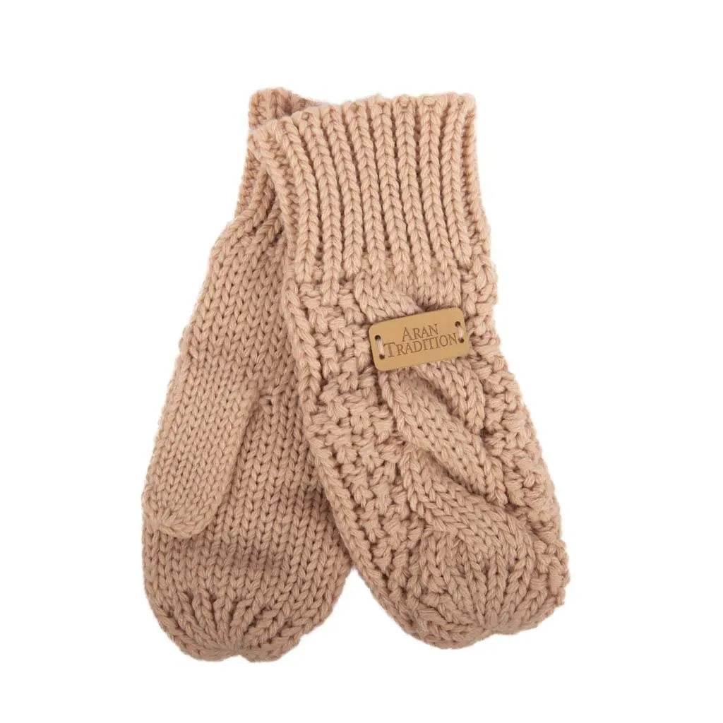 Aran Cable Knit Mittens