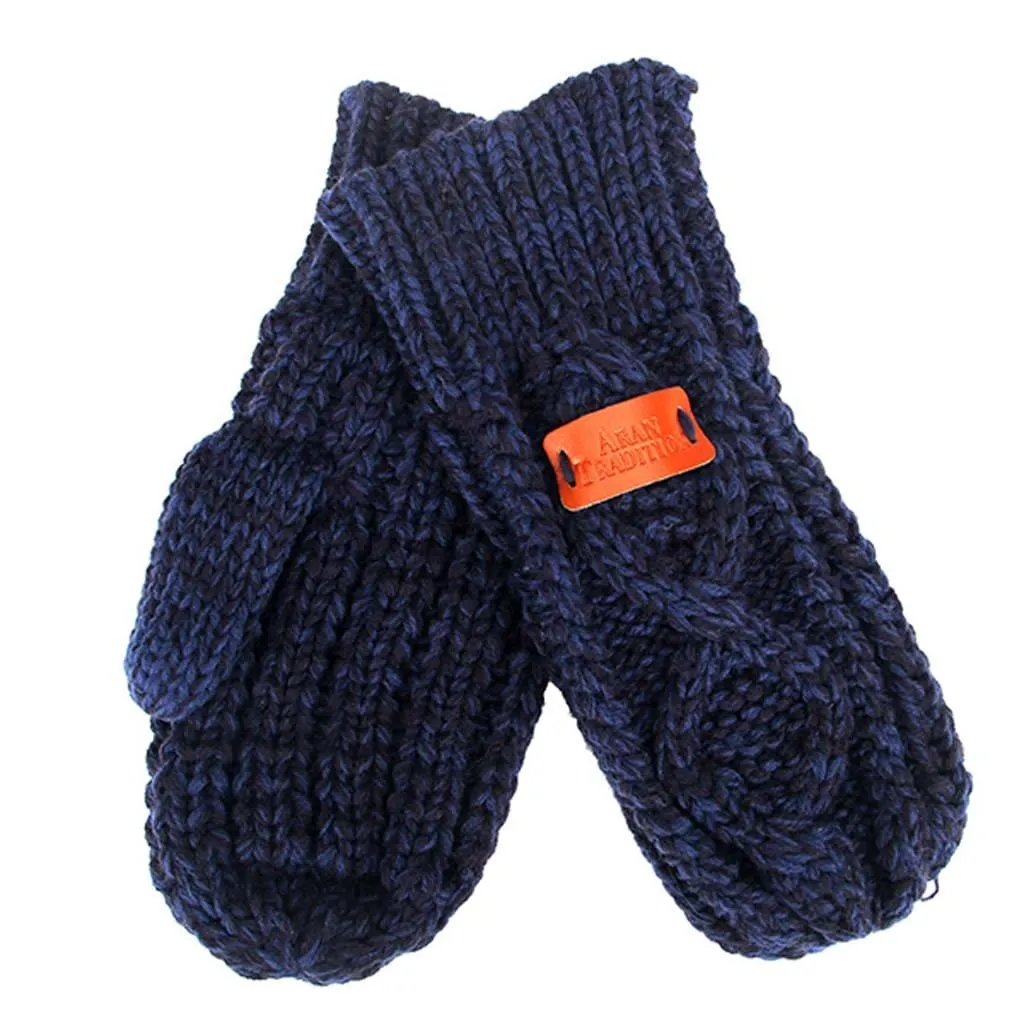 Aran Cable Knit Mittens