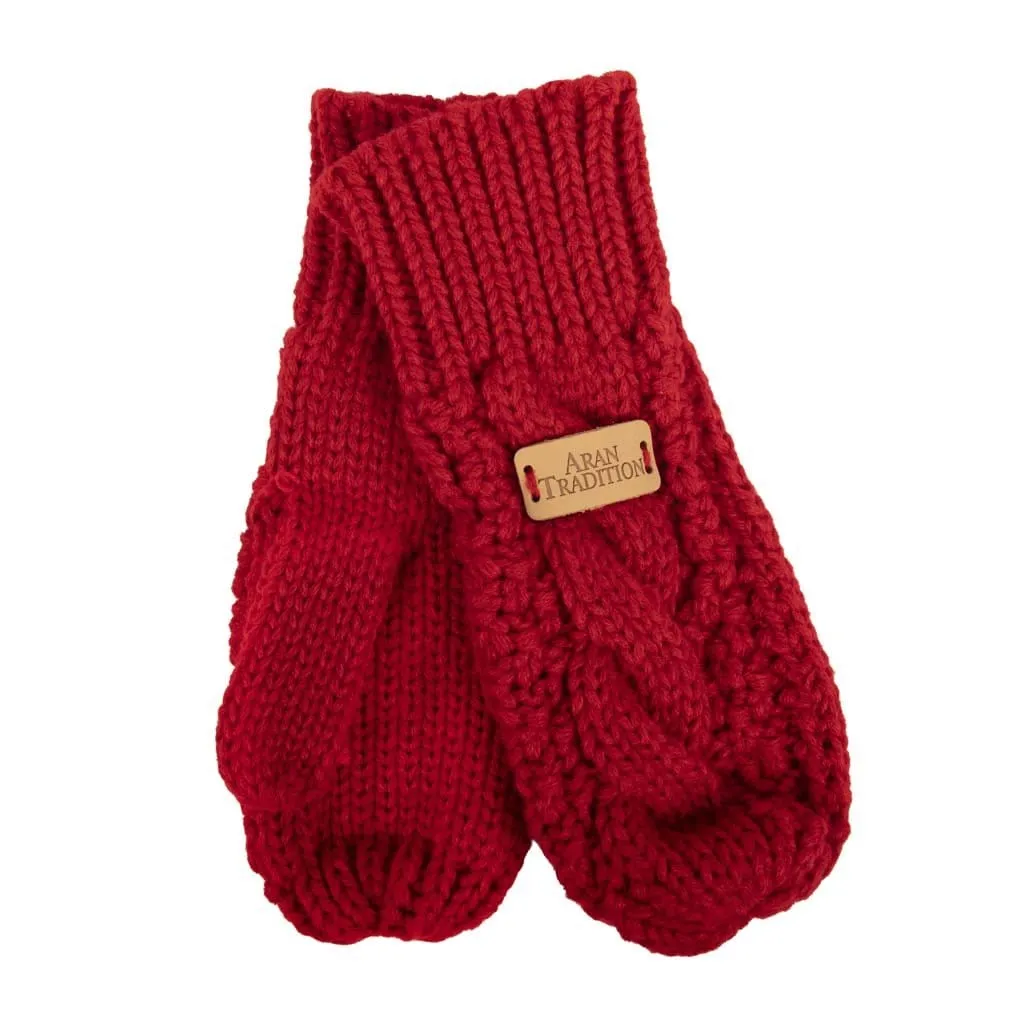 Aran Cable Knit Mittens