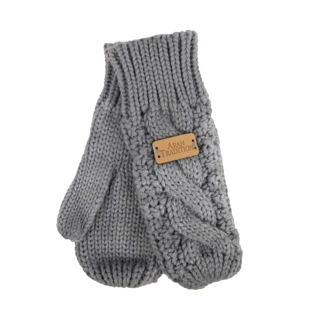 Aran Cable Knit Mittens