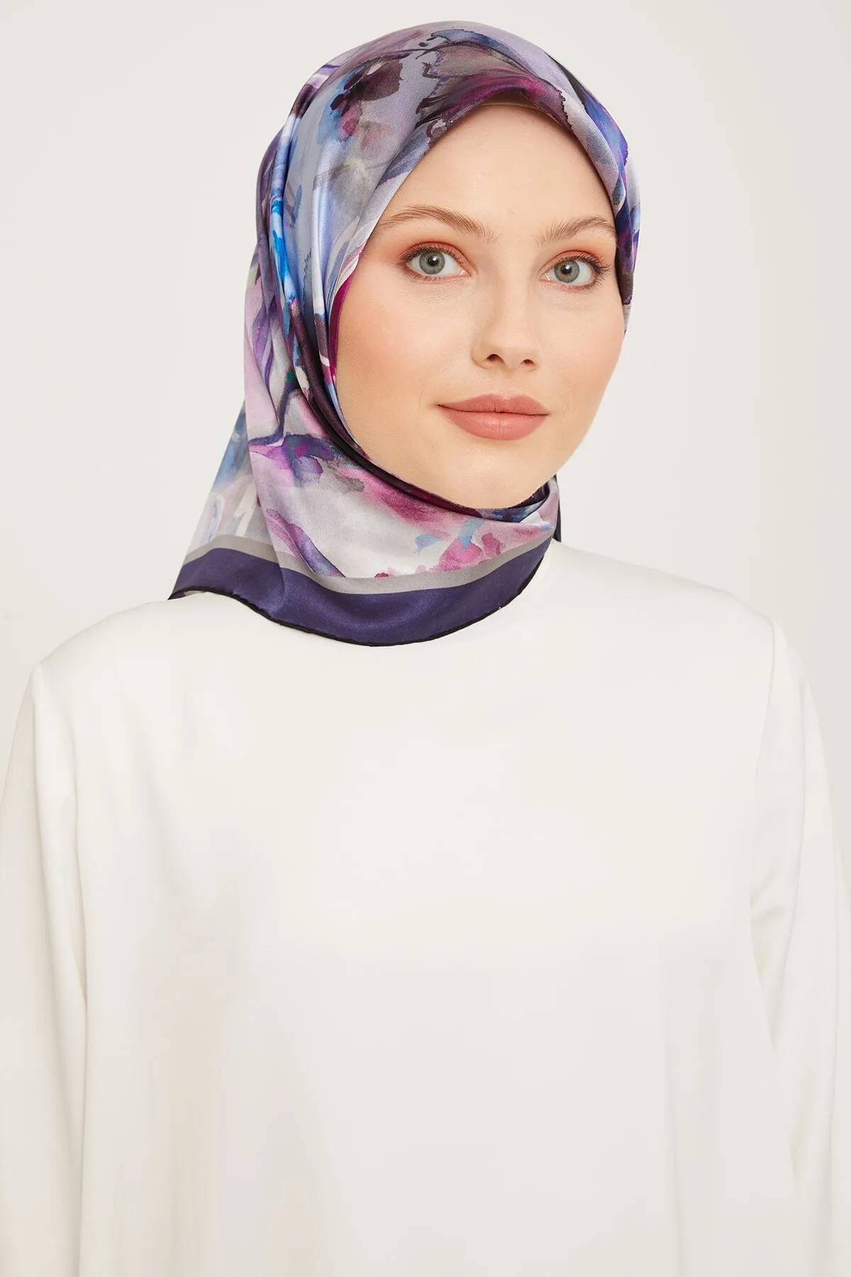 Armine Iris Floral Silk Scarf #2