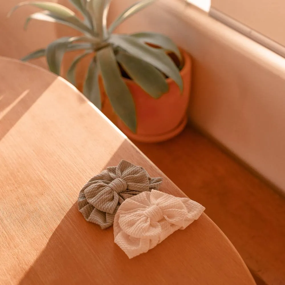 Baby Hattie Bow Turban — White