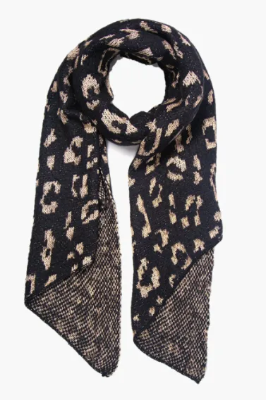 Calista Scarf in Lurex Leopard