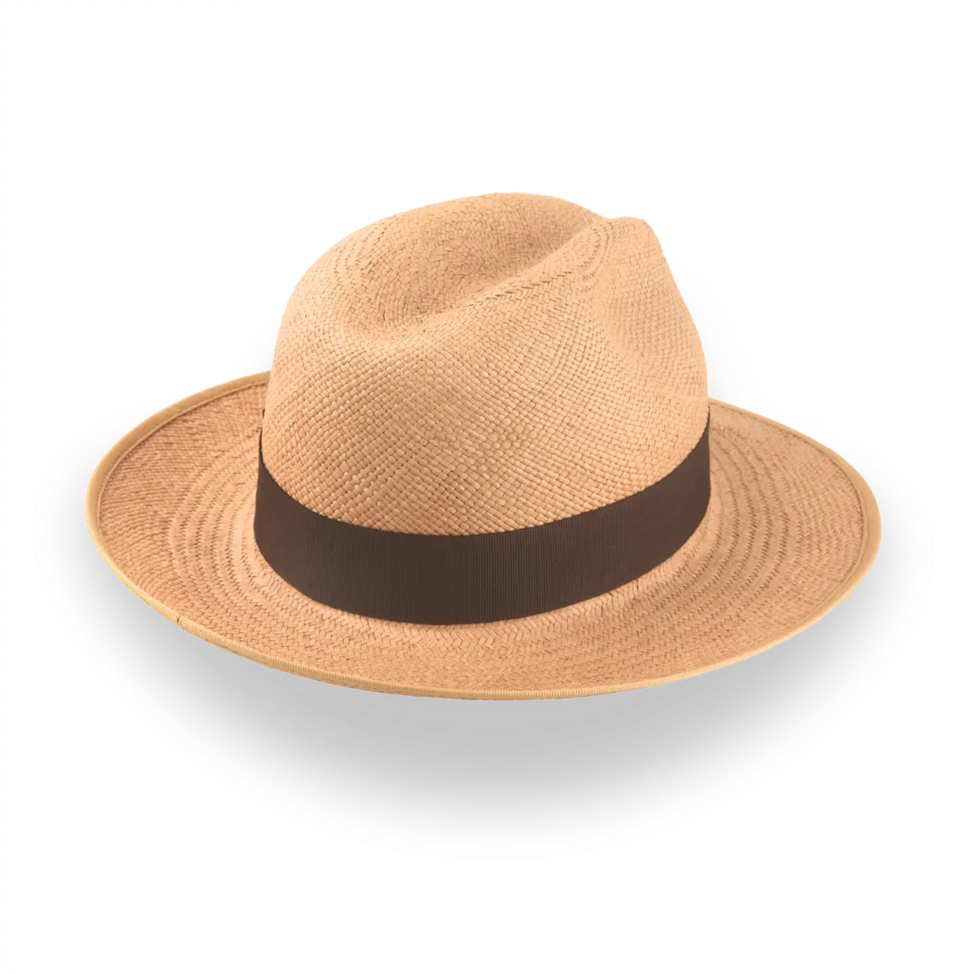 Caramel Brown Panama Fedora Hat in Toquilla Straw | The Equator