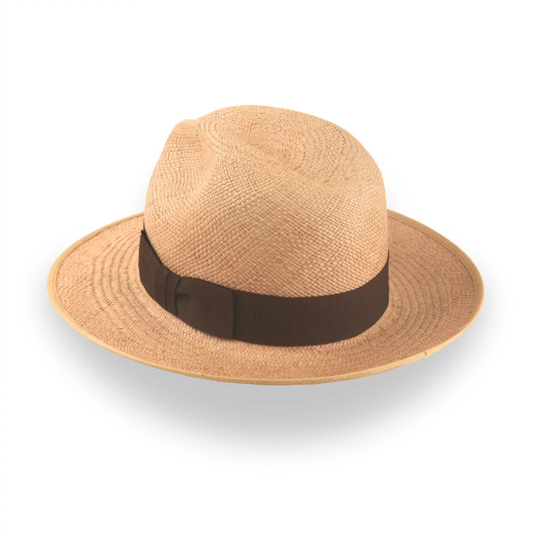 Caramel Brown Panama Fedora Hat in Toquilla Straw | The Equator