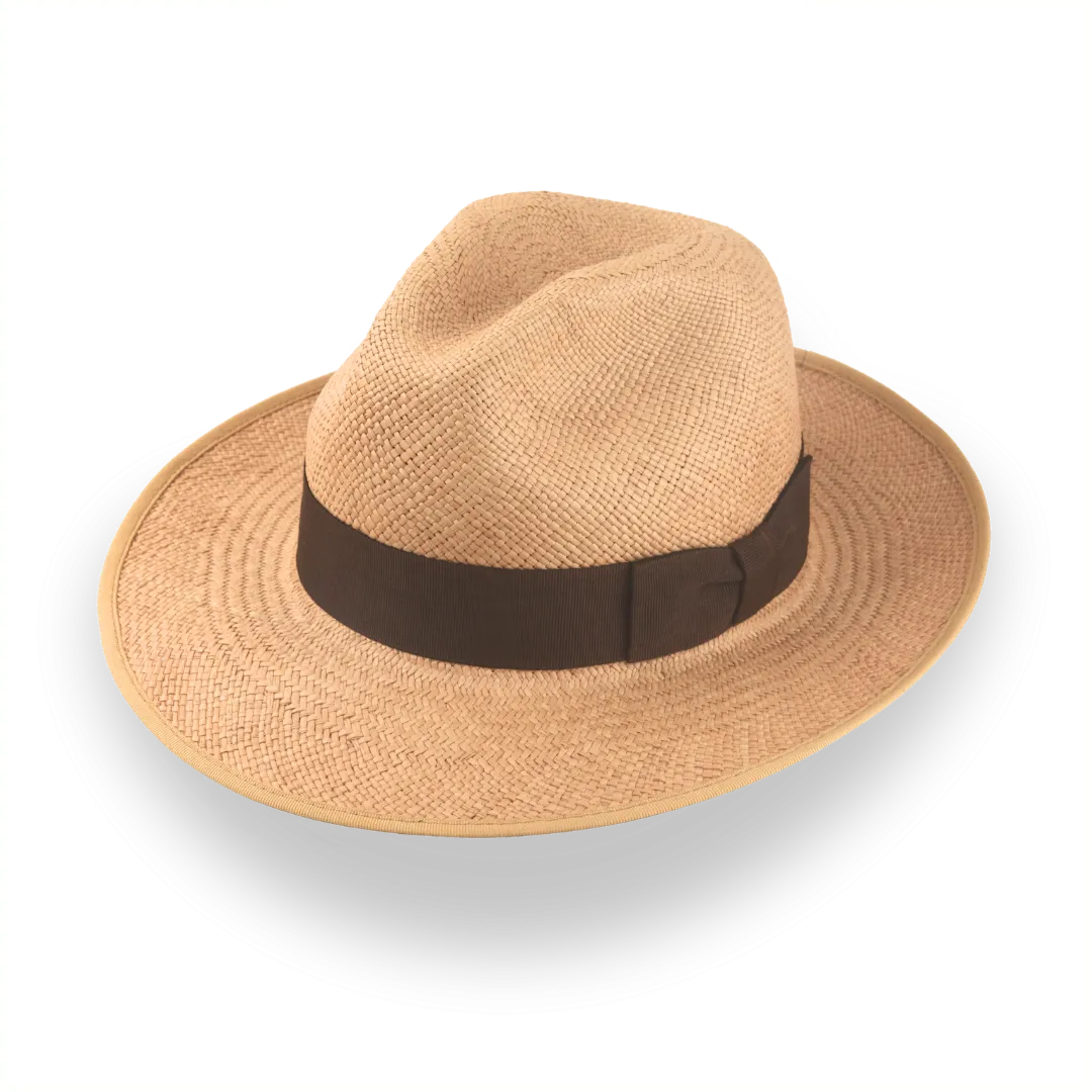 Caramel Brown Panama Fedora Hat in Toquilla Straw | The Equator