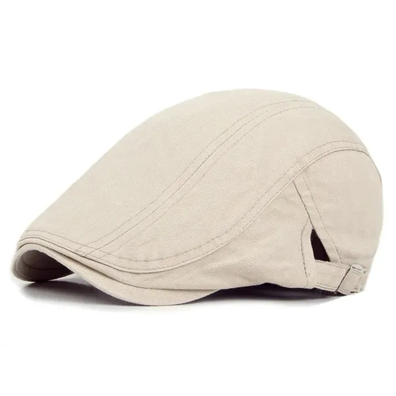 Casual Washed Cotton Spring Summer Flat Cap