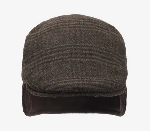 Cheviot Flat Cap in Brown Check by Barbour