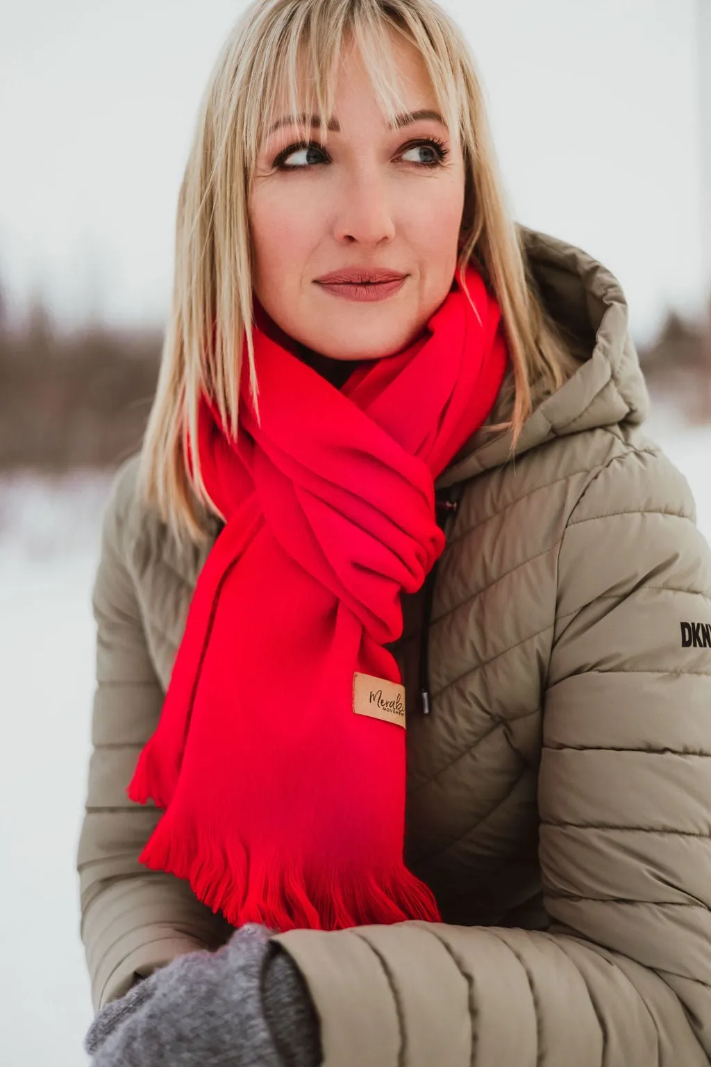 Christmas Red Alpaca Scarf