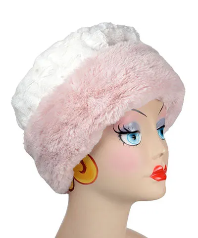 Cuffed Pillbox Hat in Royal Opulence Faux Furs