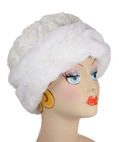 Cuffed Pillbox Hat in Royal Opulence Faux Furs