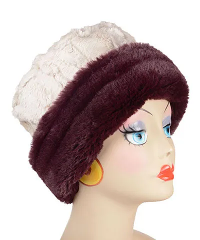 Cuffed Pillbox Hat in Royal Opulence Faux Furs