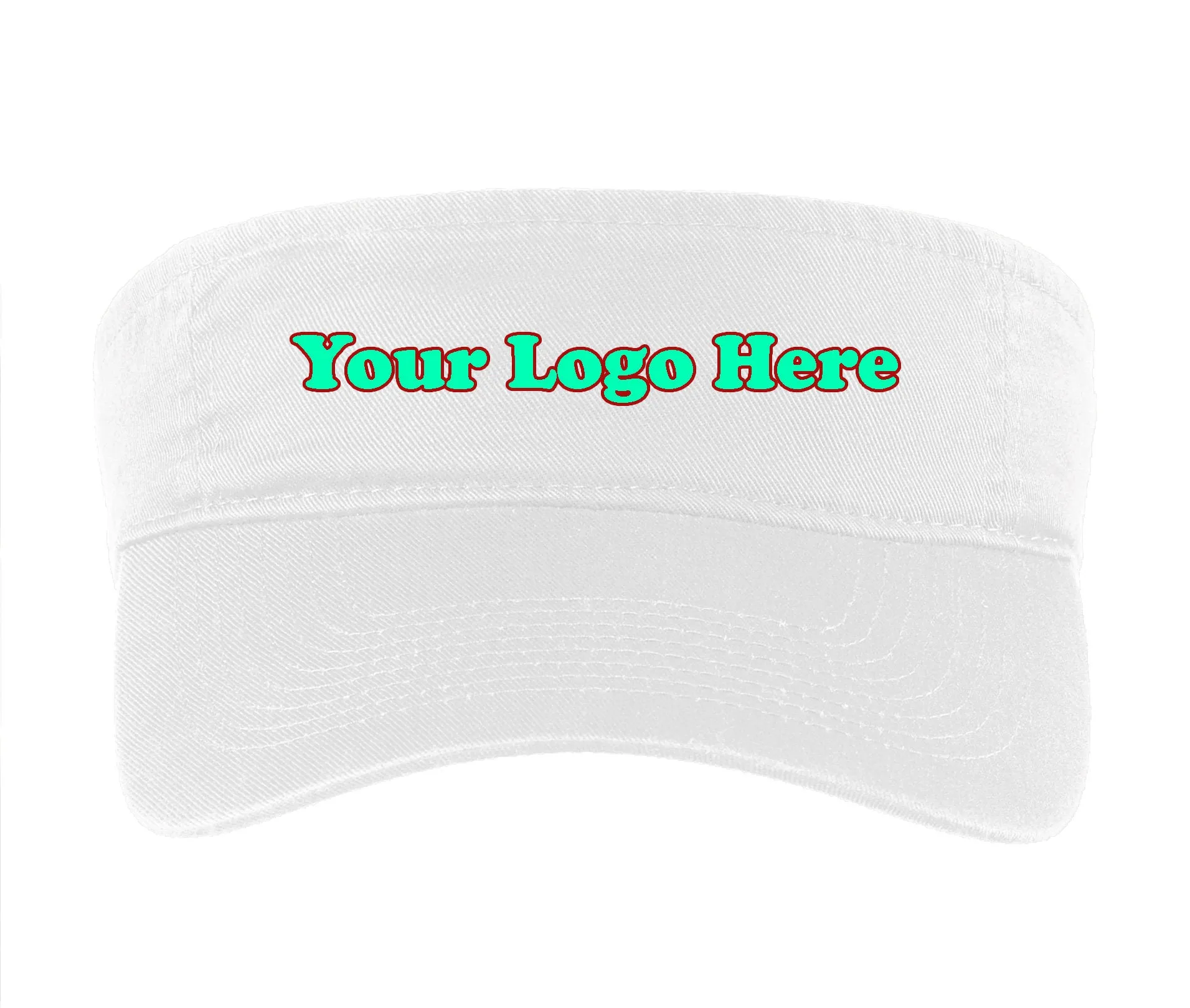 Custom Embroider Visor - Add your own embroidery logo - 4in W x 1in H