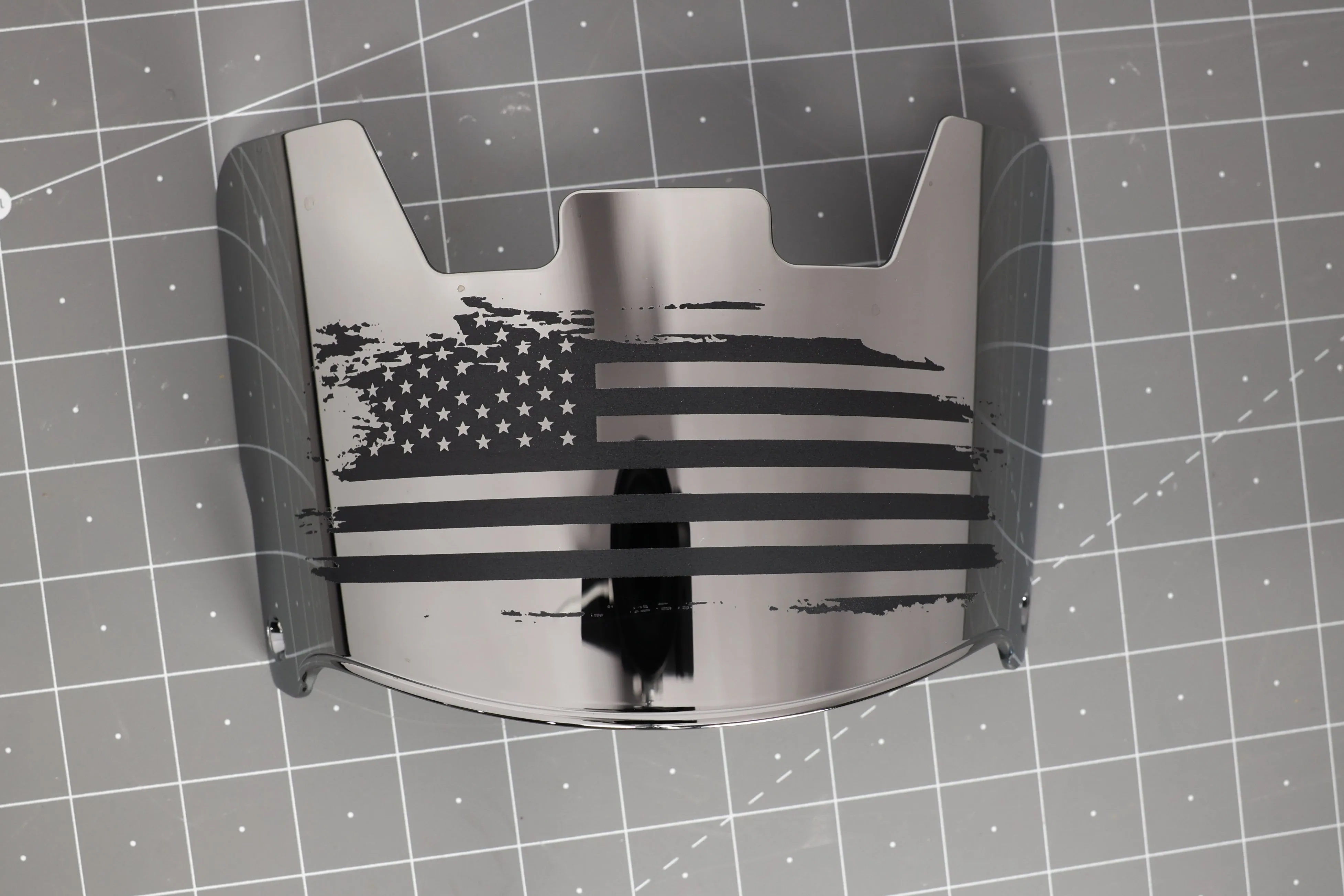 Designer Etched Visor - Distressed US Flag