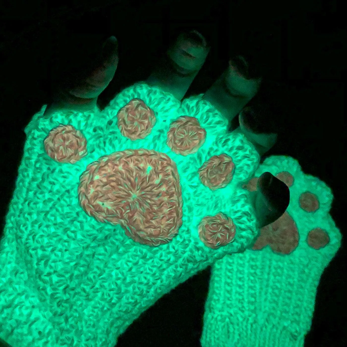 DIY Glow-in-the-Dark Cat Paw Gloves