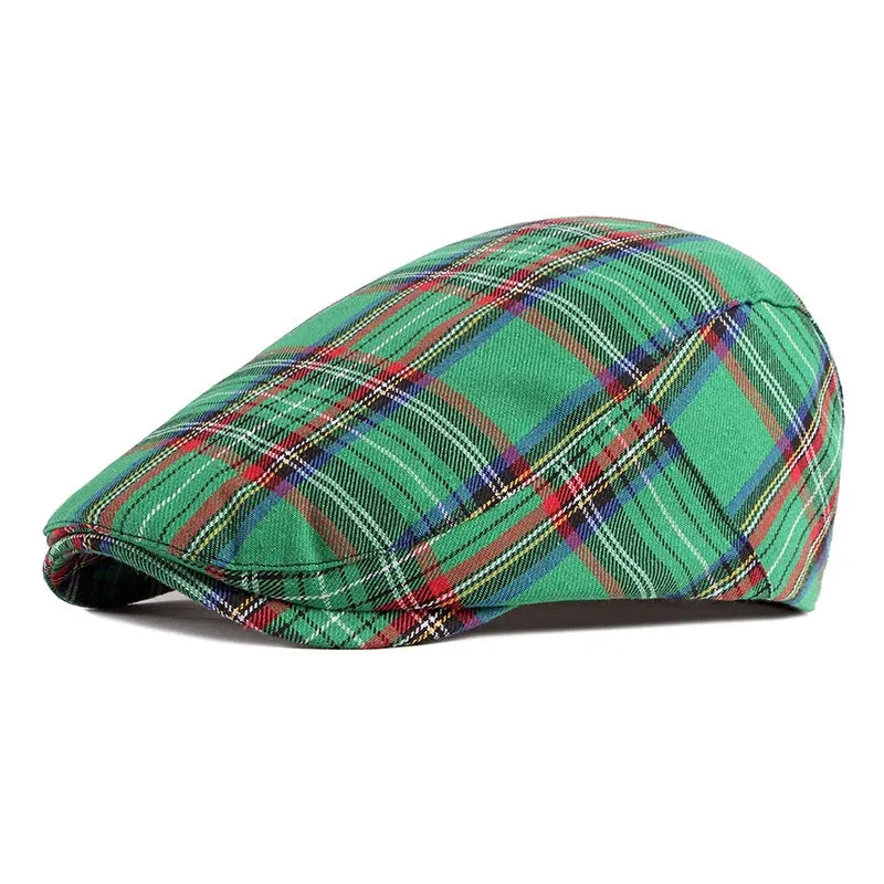 Fashion Fine Stripe Lattice Flat Cap