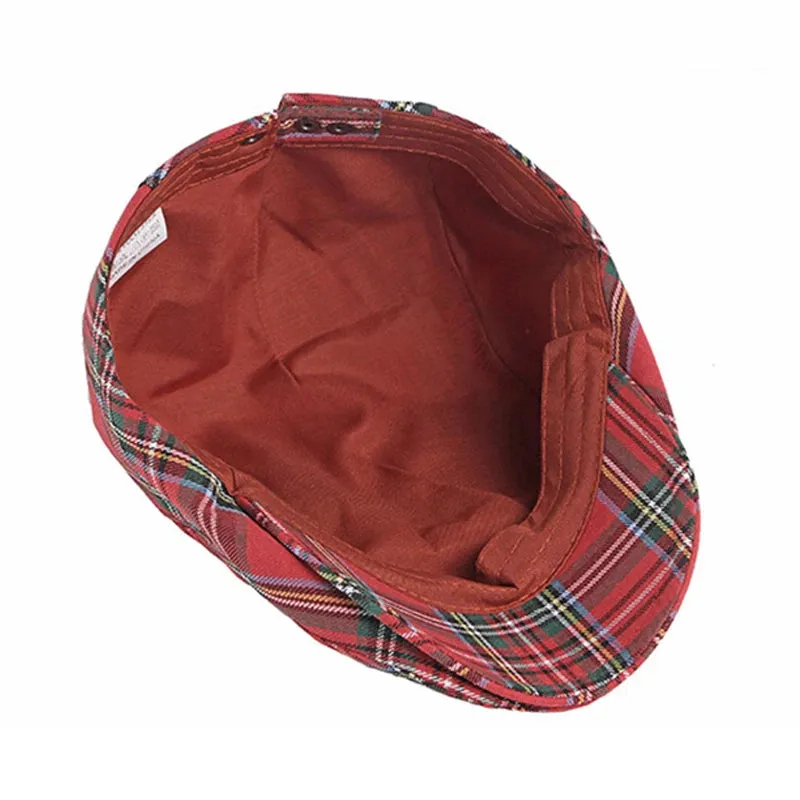 Fashion Fine Stripe Lattice Flat Cap