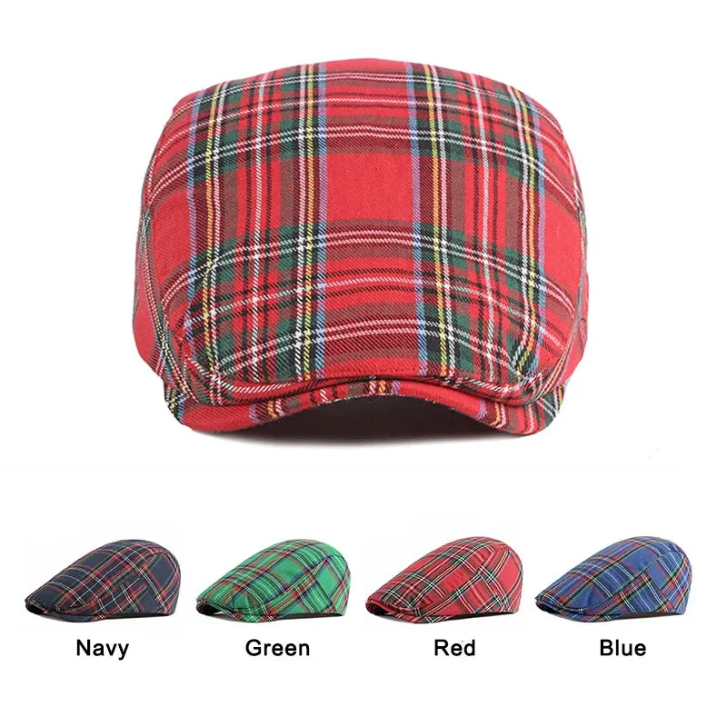 Fashion Fine Stripe Lattice Flat Cap