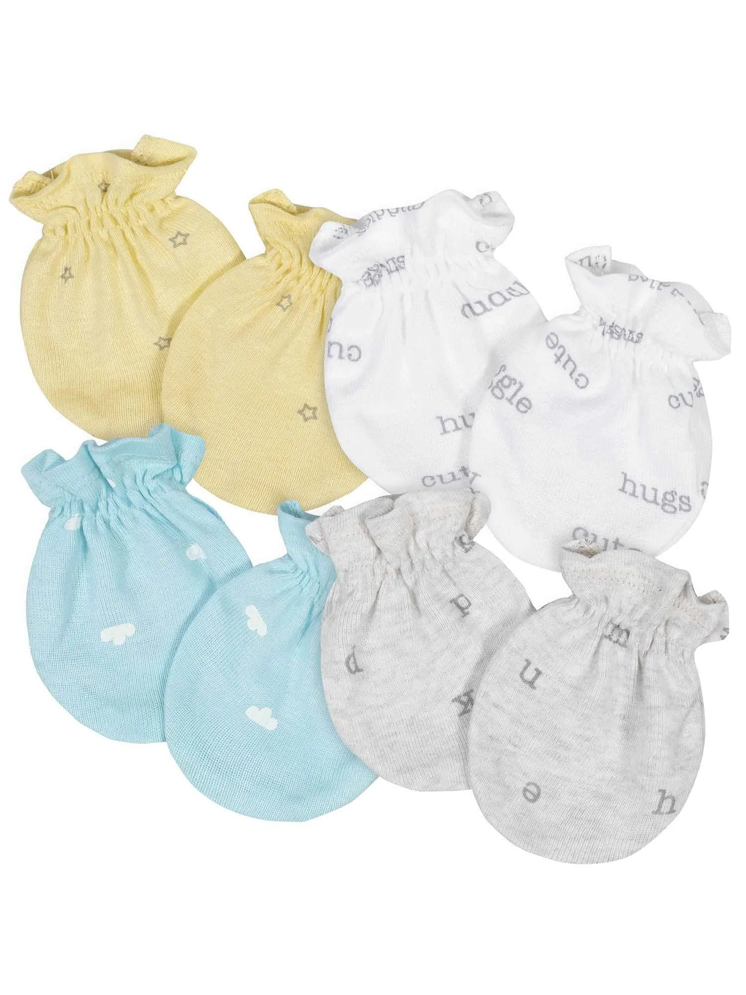 Gerber® 4-Pack Baby Unisex "Hugs" No Scratch Mittens Set