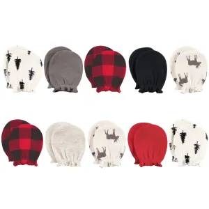 Hudson Baby Cotton Scratch Mittens, Moose