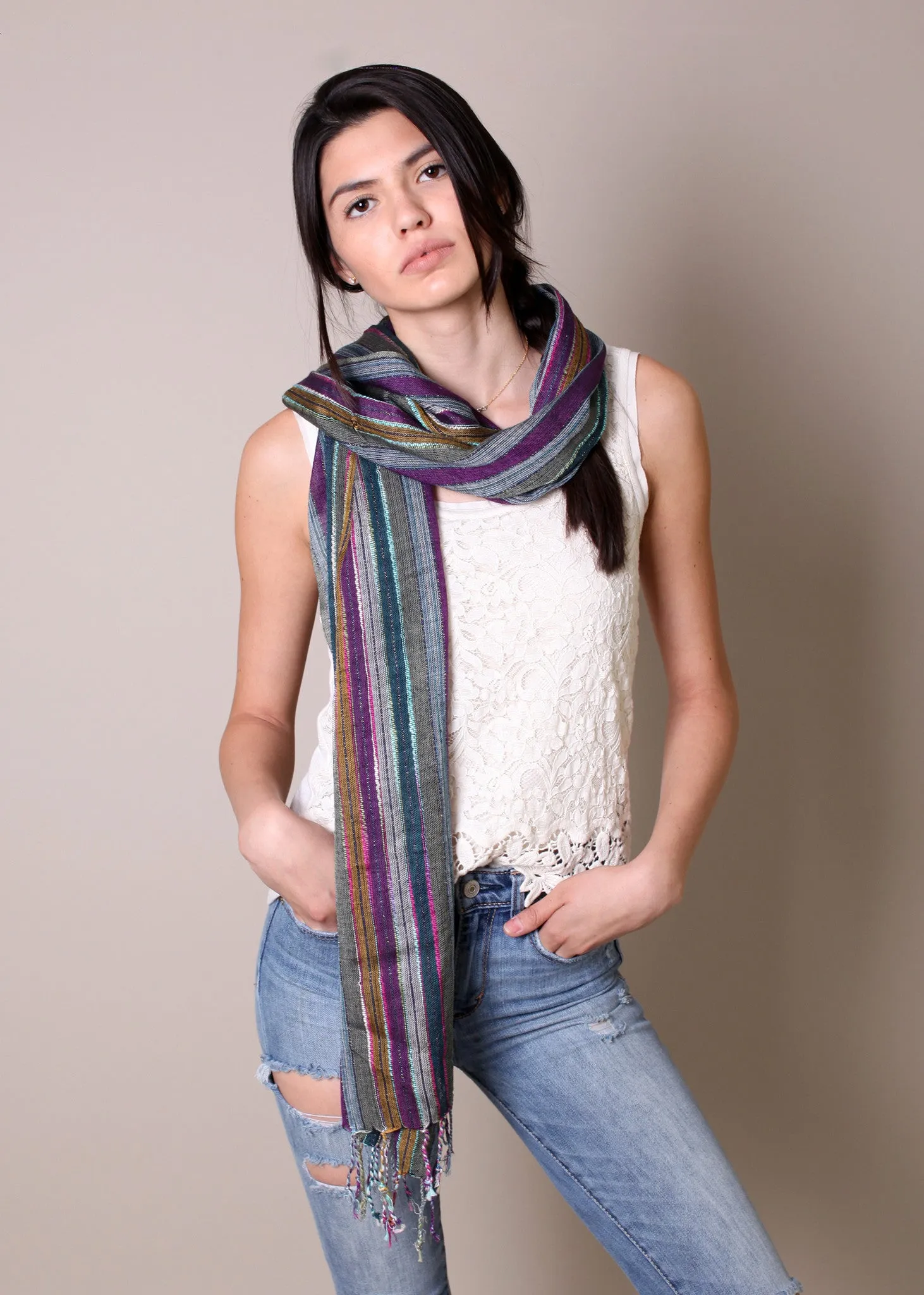 Jewel Dazzle Stripe Scarf (5 Colors)