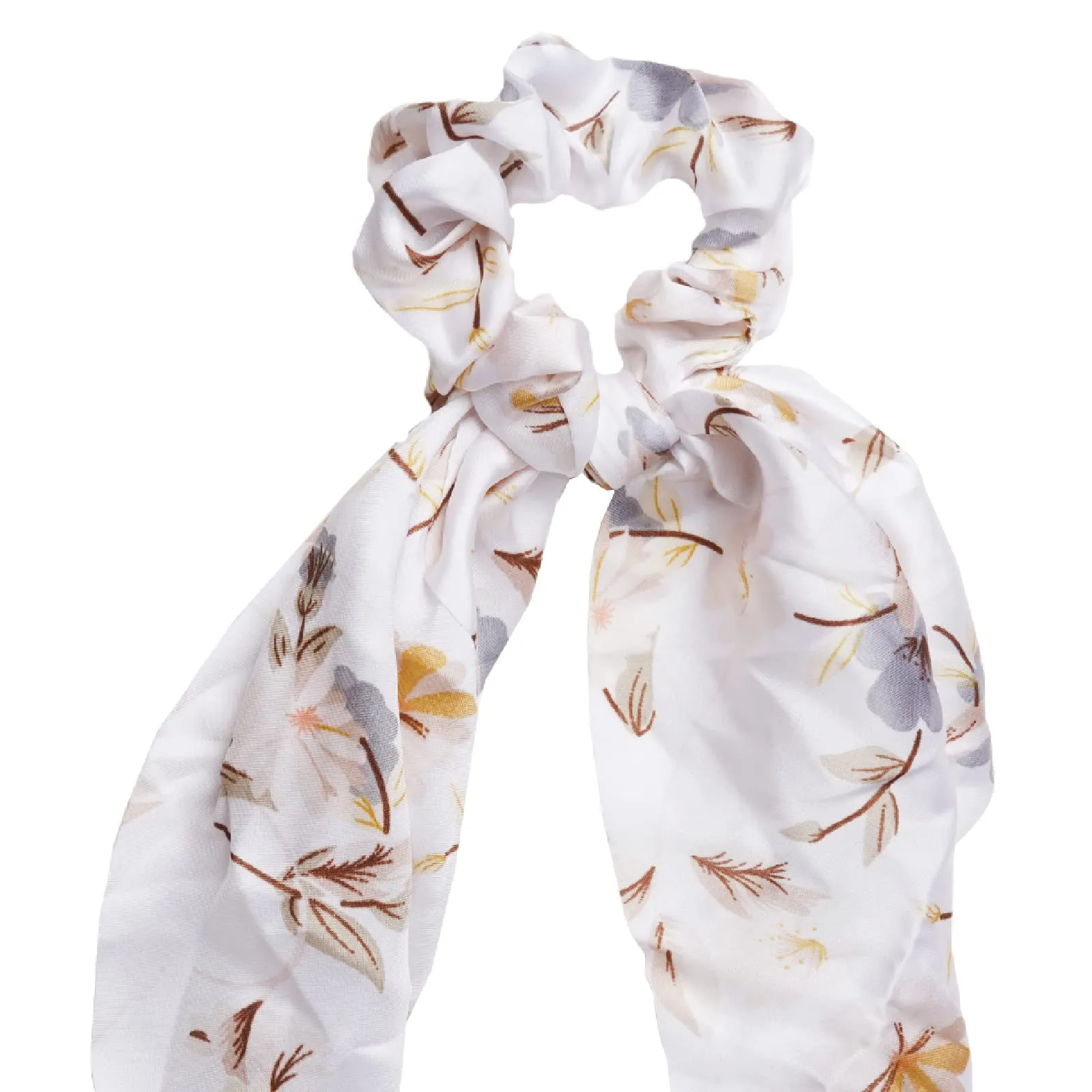 Joker & Witch Garden White Scarf Detail Scrunchie for Women