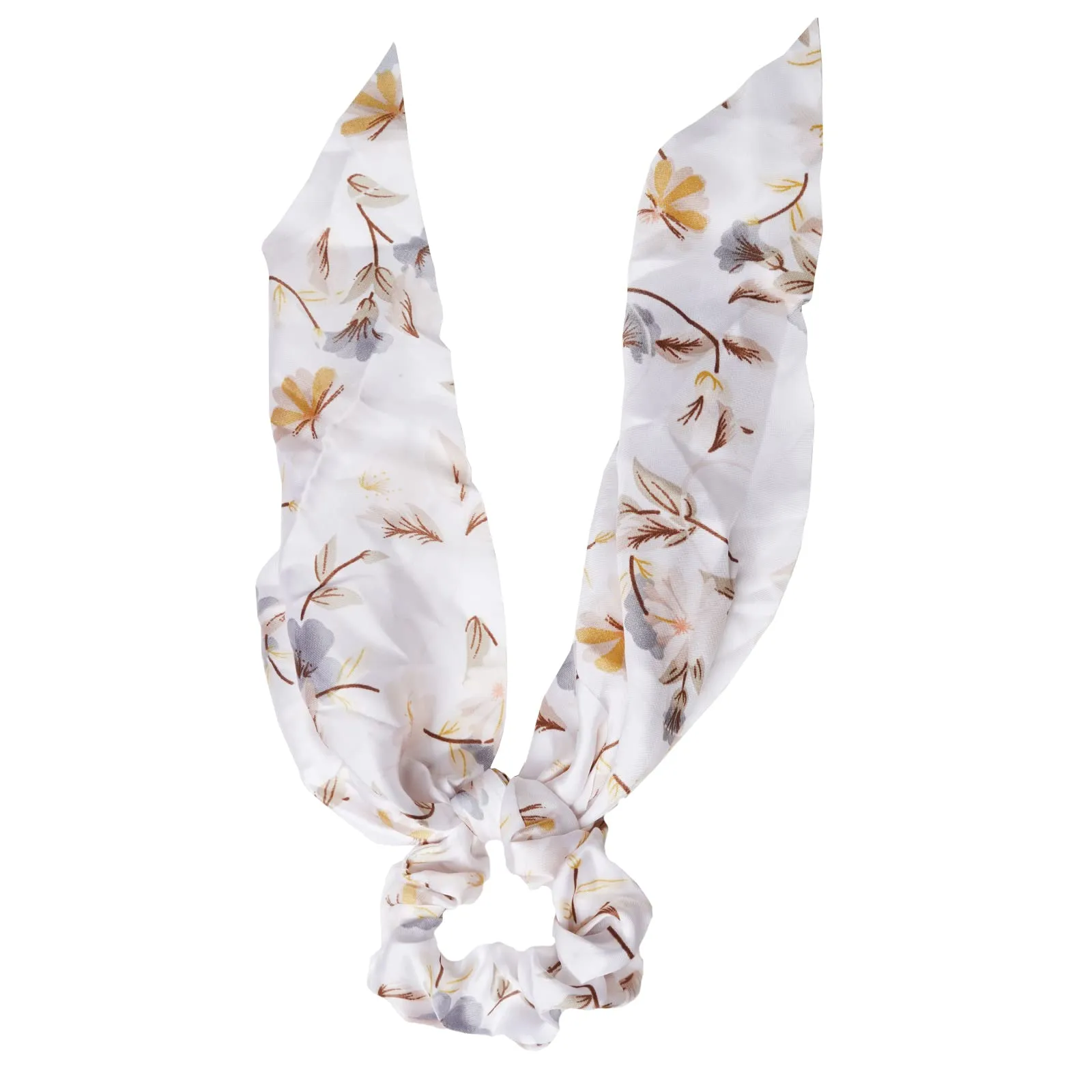 Joker & Witch Garden White Scarf Detail Scrunchie for Women