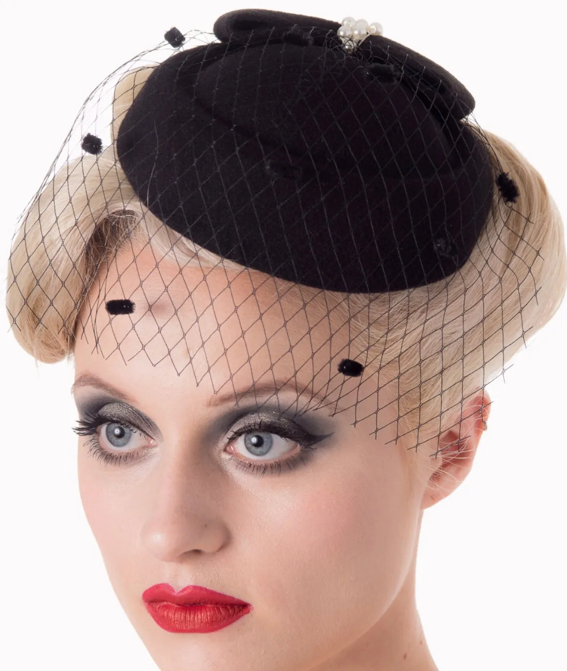 Judy Hat by Banned in Black, Navy and Red