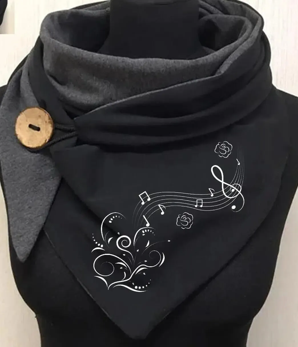 Ladies Cotton Thermal Button Bandana Scarf