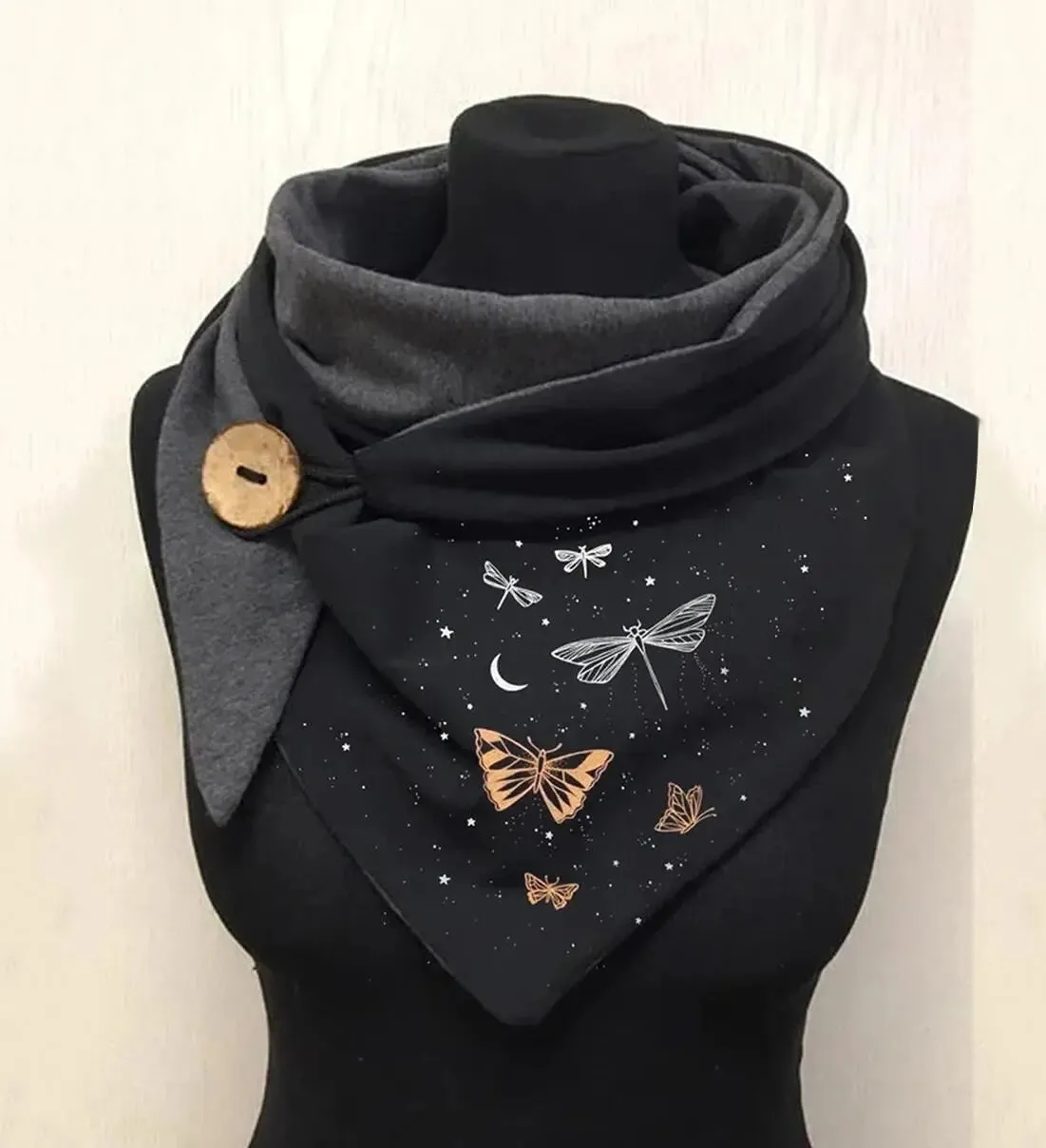 Ladies Cotton Thermal Button Bandana Scarf