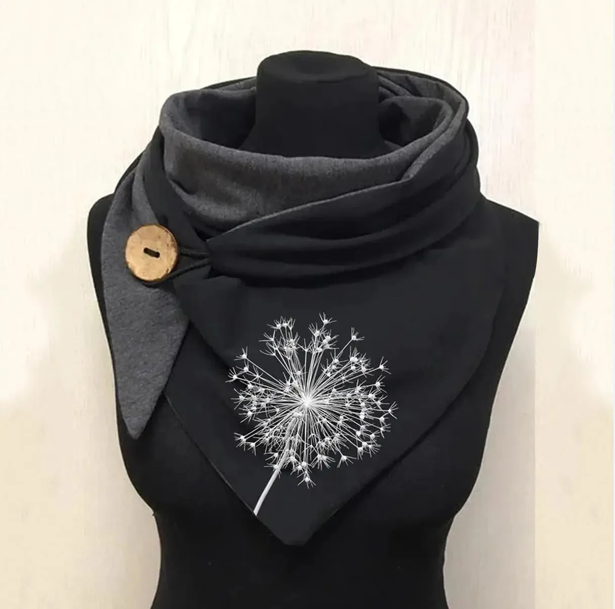 Ladies Cotton Thermal Button Bandana Scarf