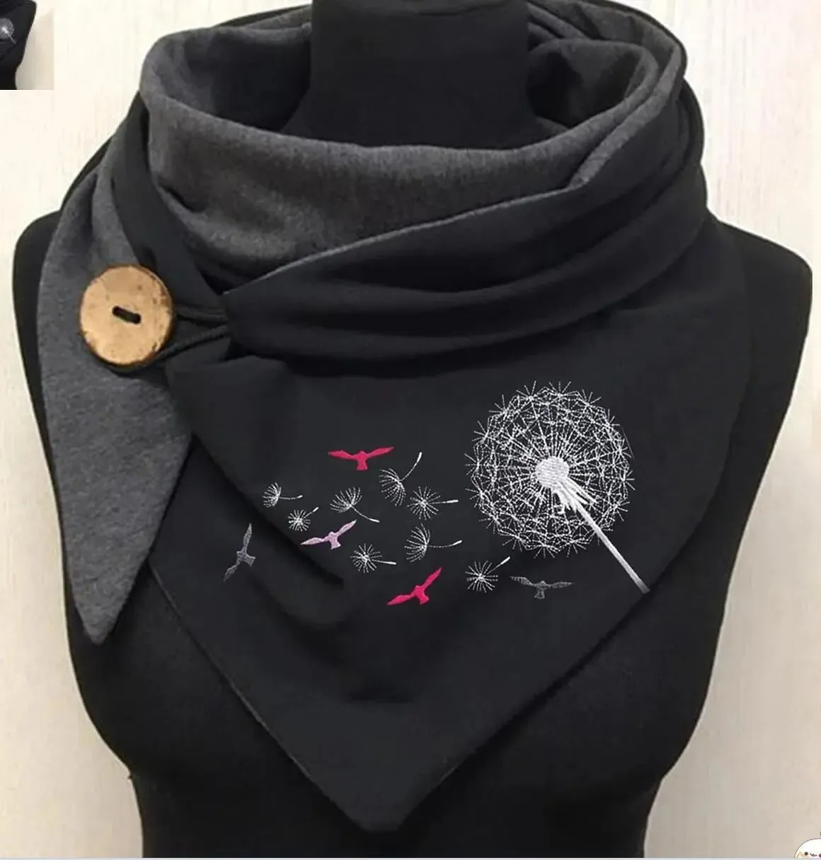 Ladies Cotton Thermal Button Bandana Scarf