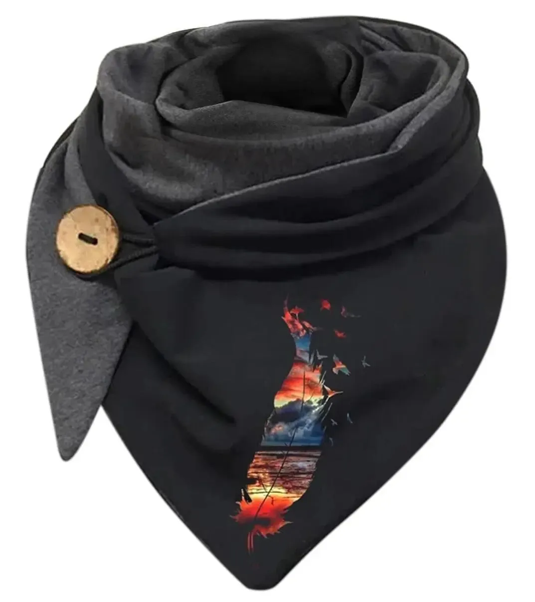 Ladies Cotton Thermal Button Bandana Scarf