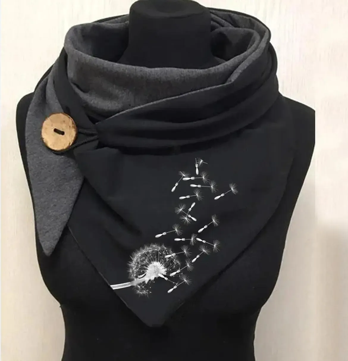 Ladies Cotton Thermal Button Bandana Scarf