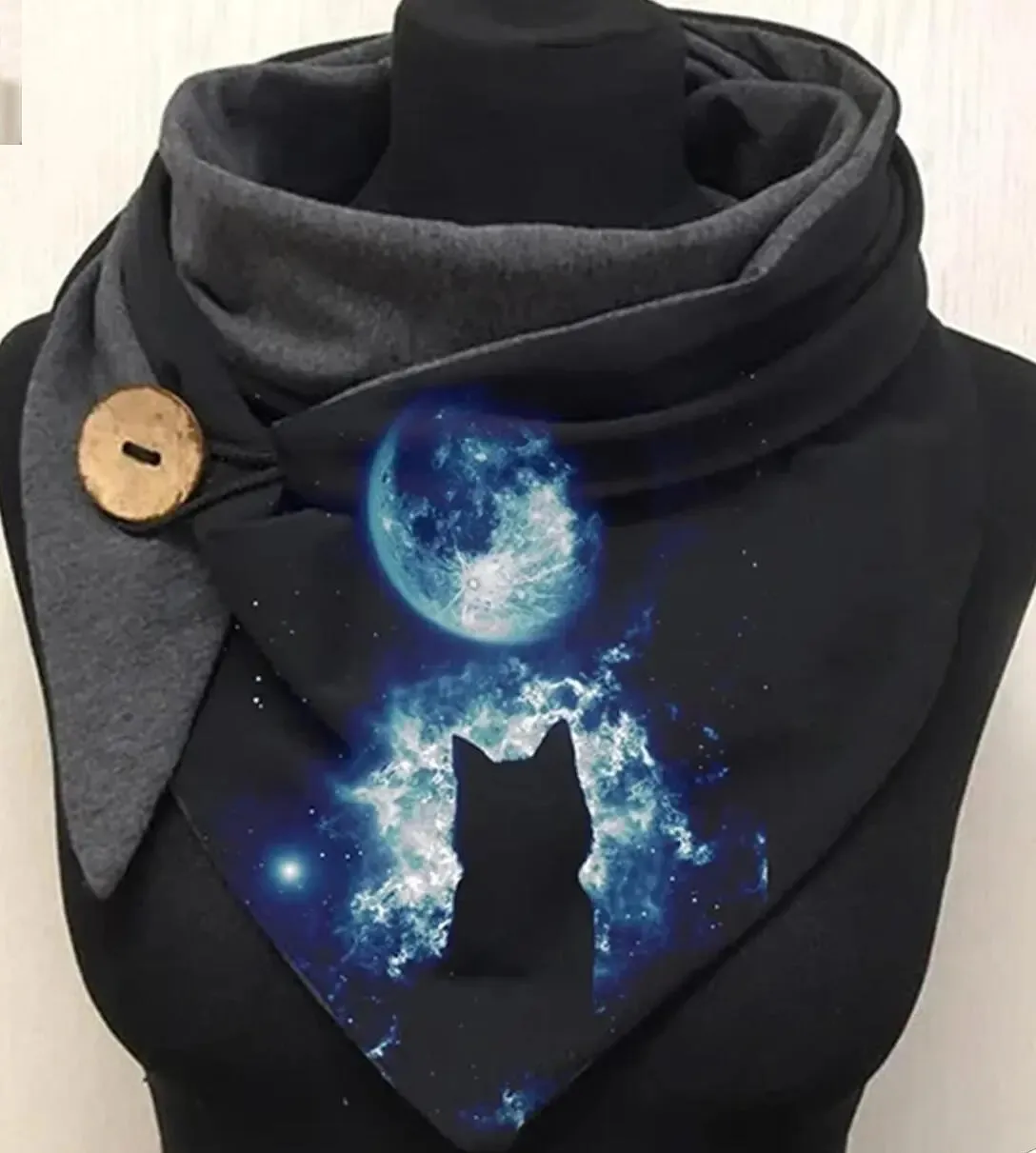 Ladies Cotton Thermal Button Bandana Scarf