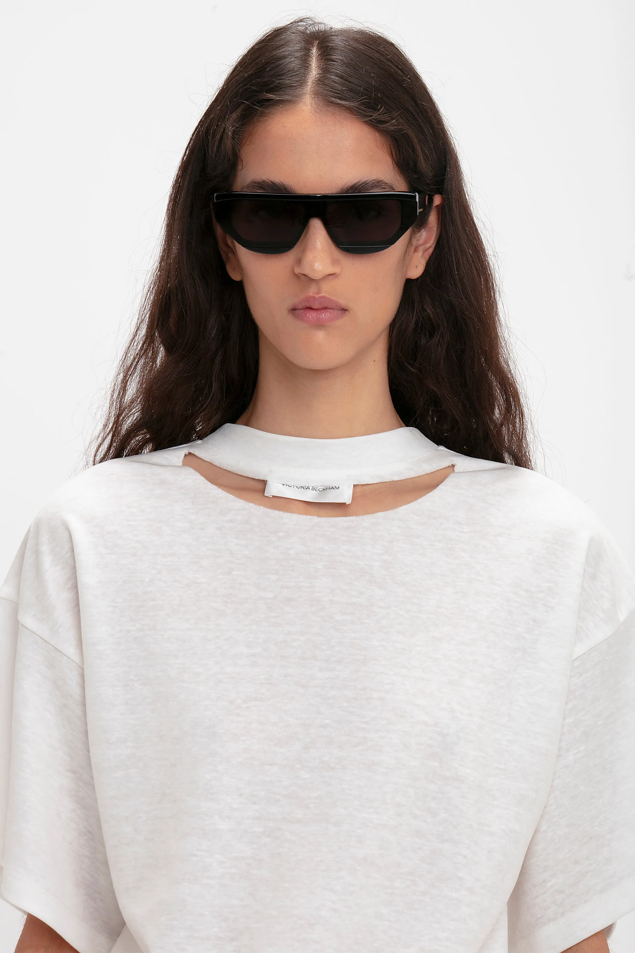 Layered Lens Visor Sunglasses In Black