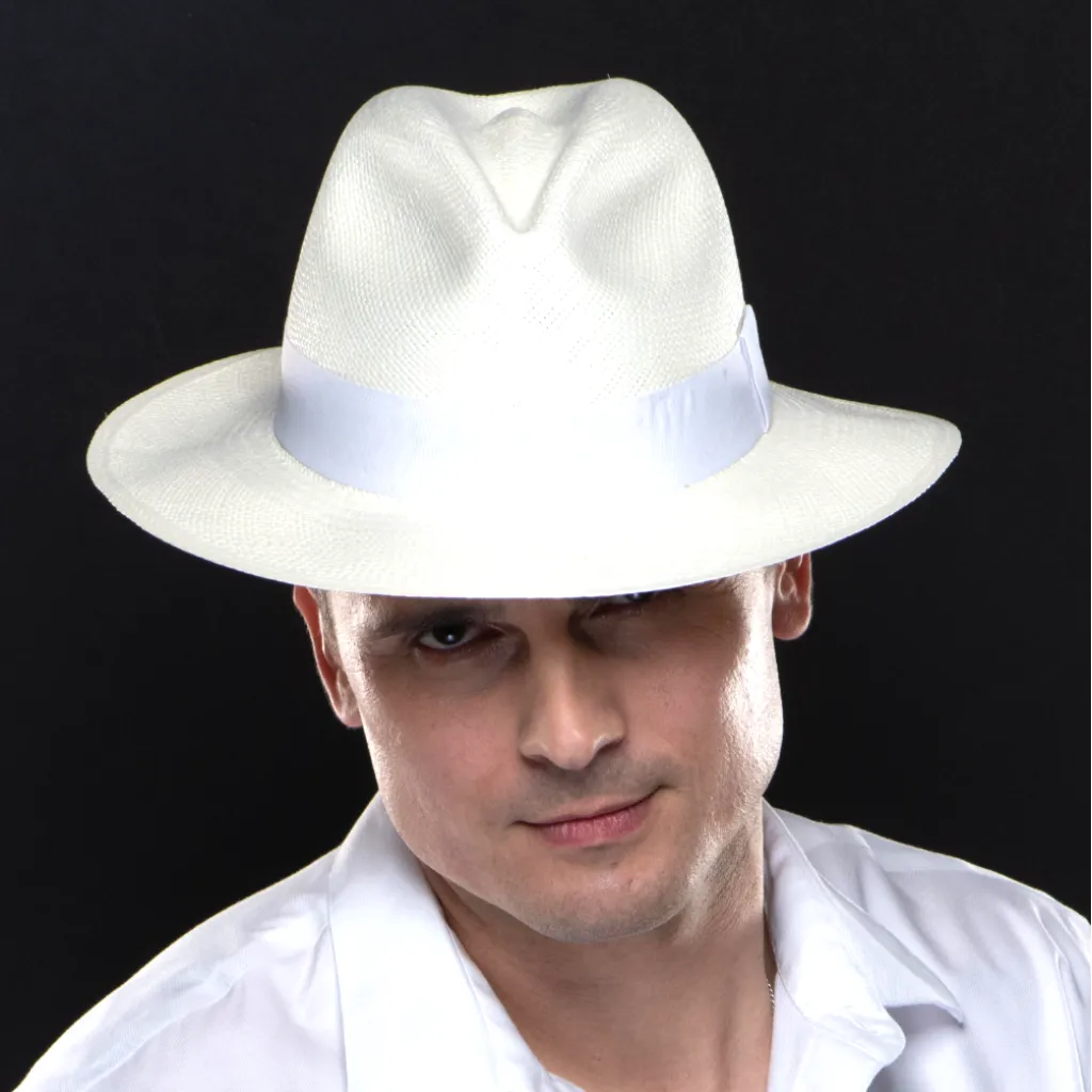 M1714- white panama straw hat