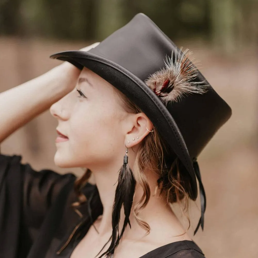 Marlow LT | Womens Leather Top Hat with LT Hat Band