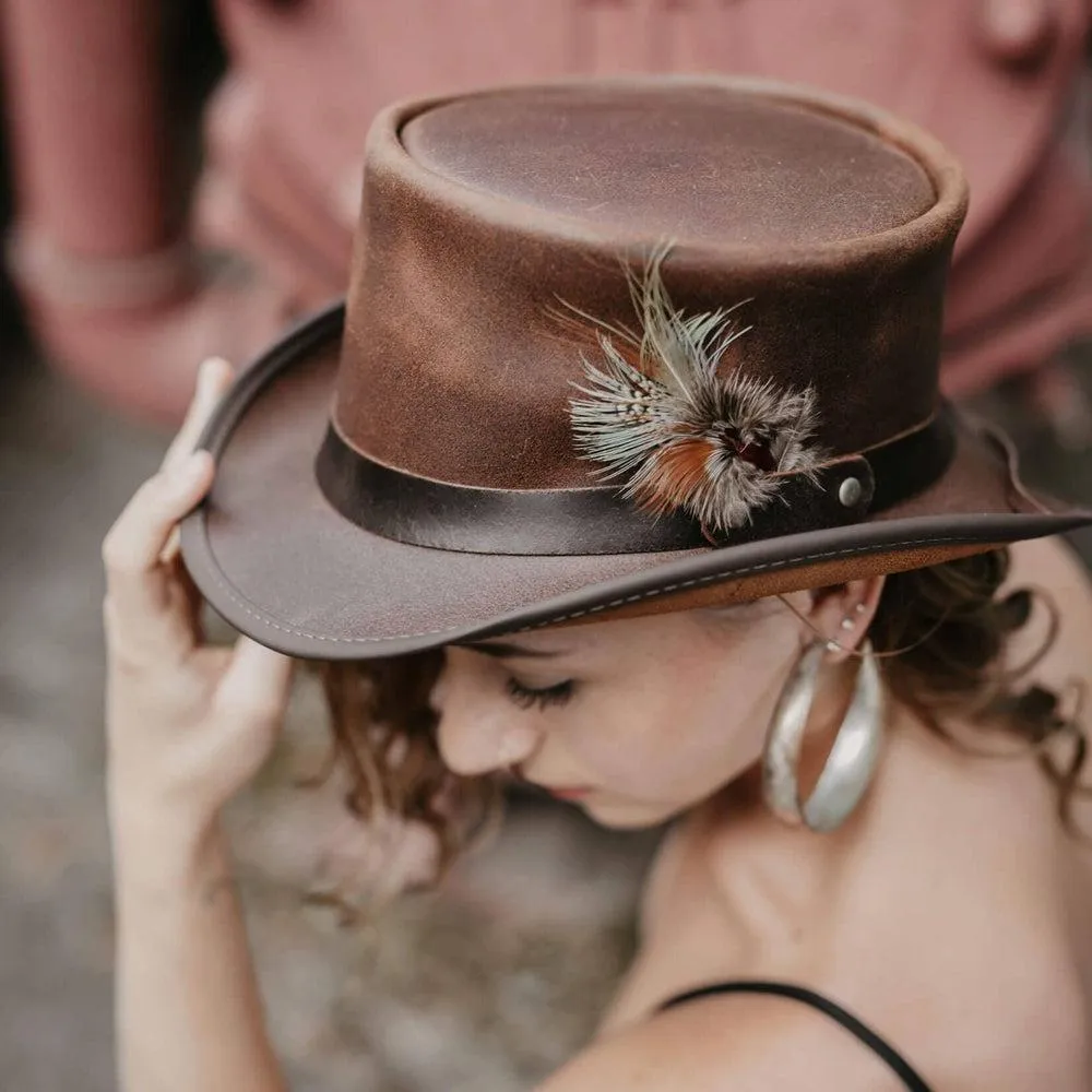 Marlow LT | Womens Leather Top Hat with LT Hat Band