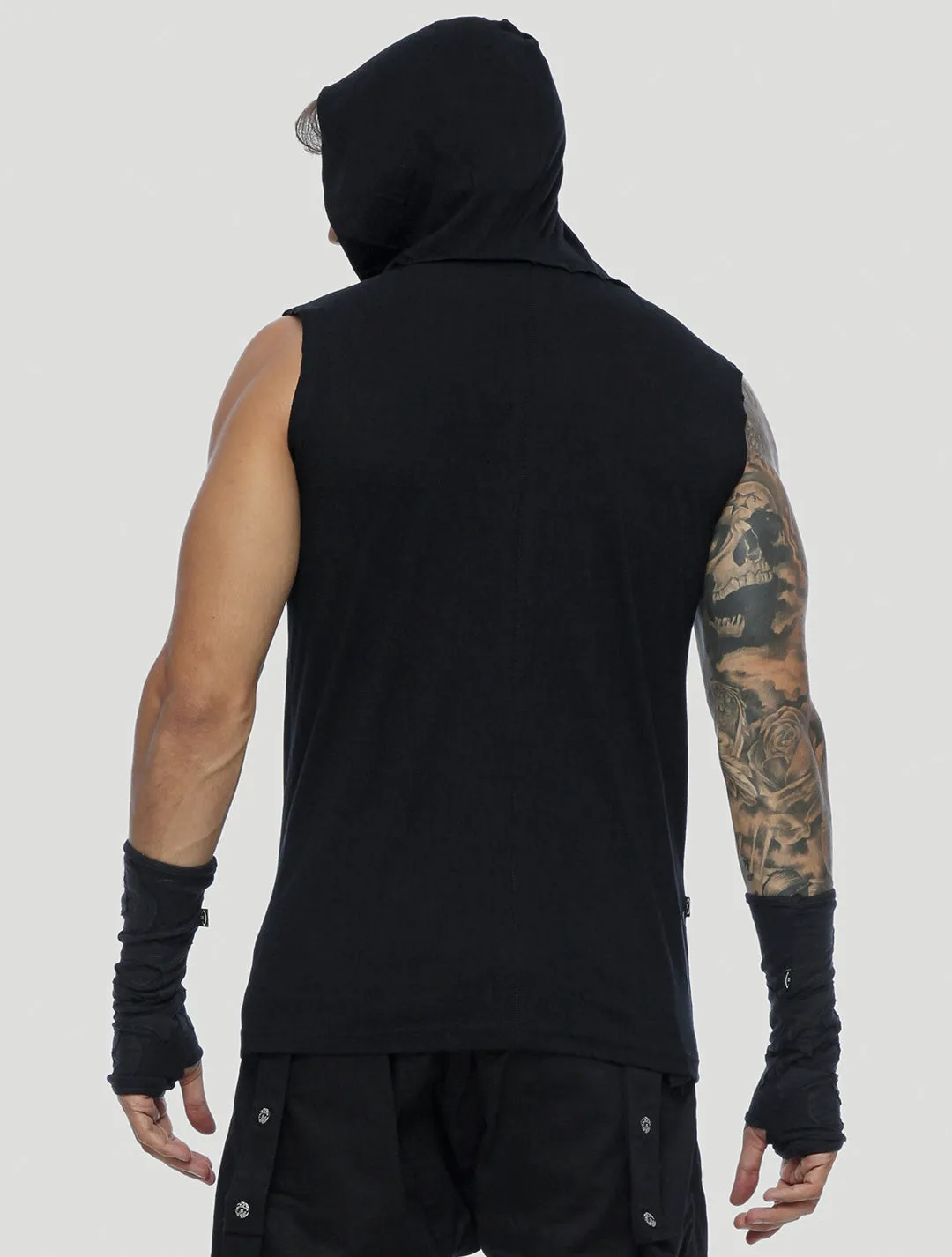 Mask Sleeveless Hoodie