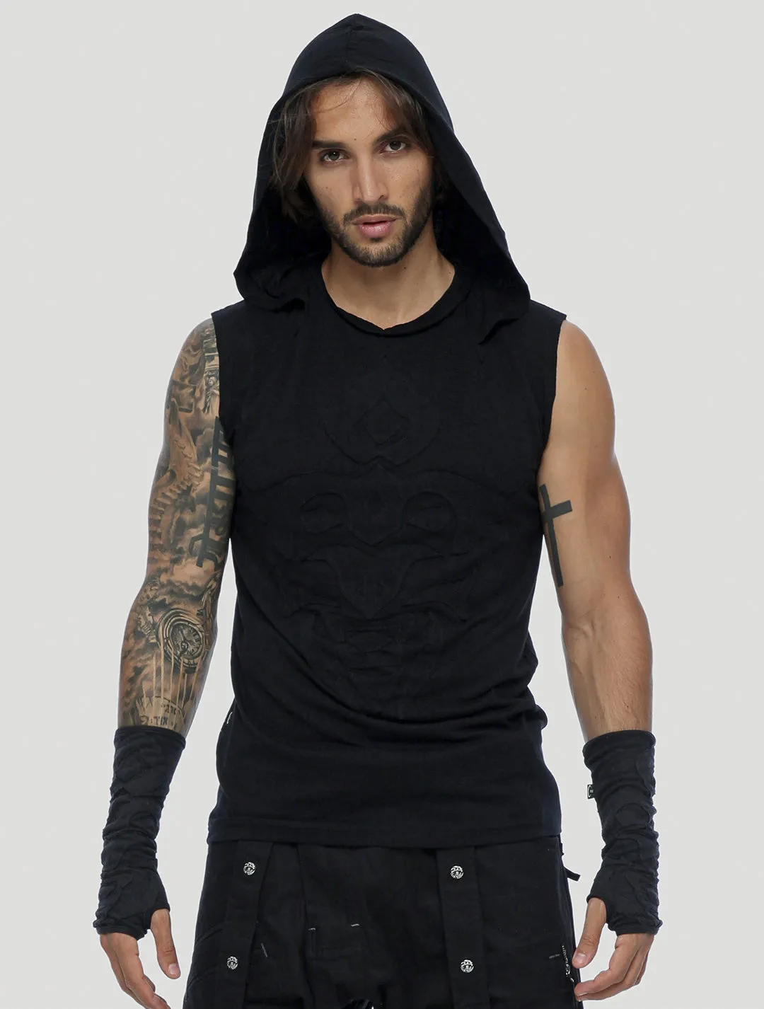 Mask Sleeveless Hoodie