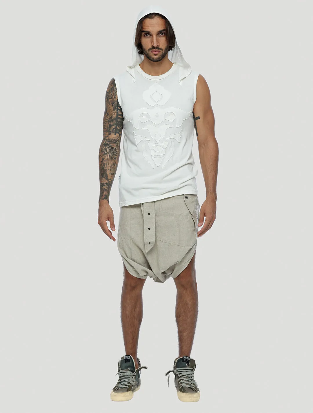 Mask Sleeveless Hoodie