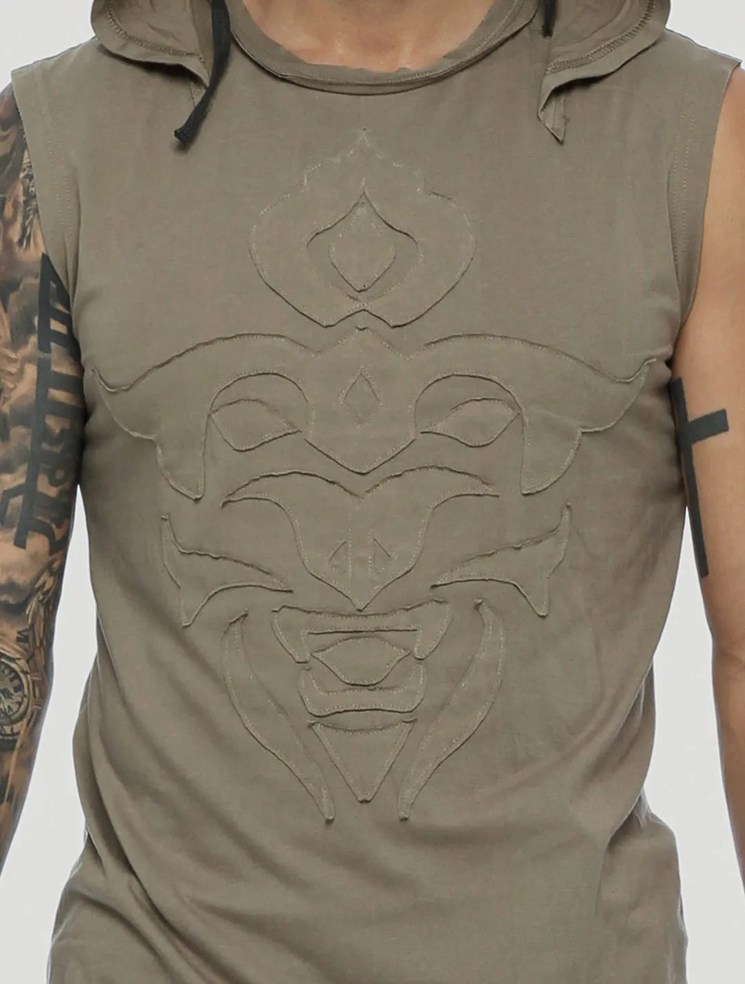 Mask Sleeveless Hoodie