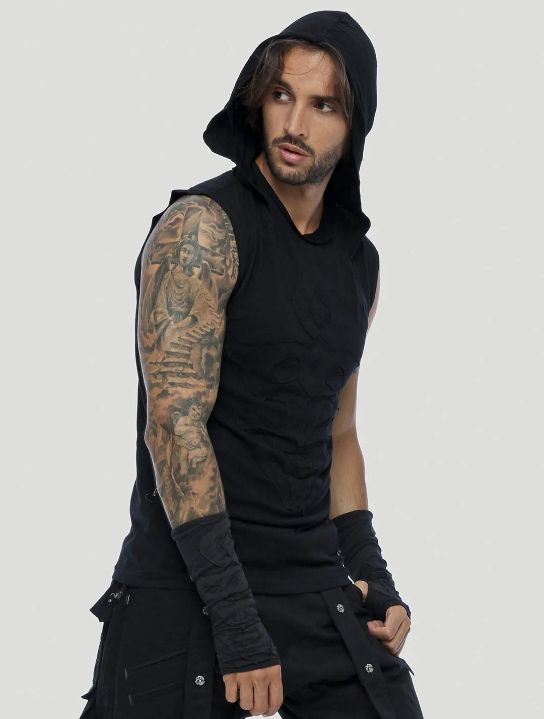 Mask Sleeveless Hoodie