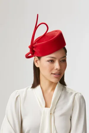 Mayfair Red Pillbox Hat