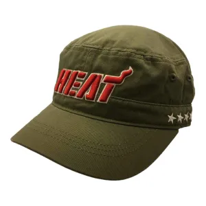 Miami Heat Adidas WOMENS Olive Green Adj Relaxed Snapback Cadet Hat Cap