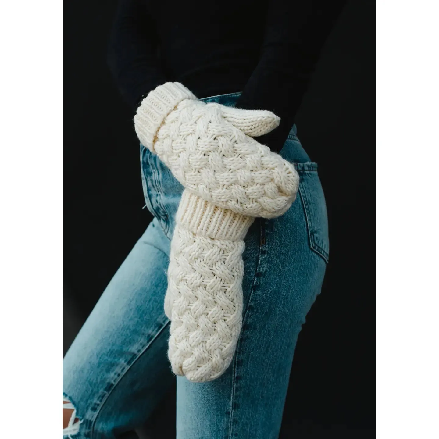 Mittens Knit Cream