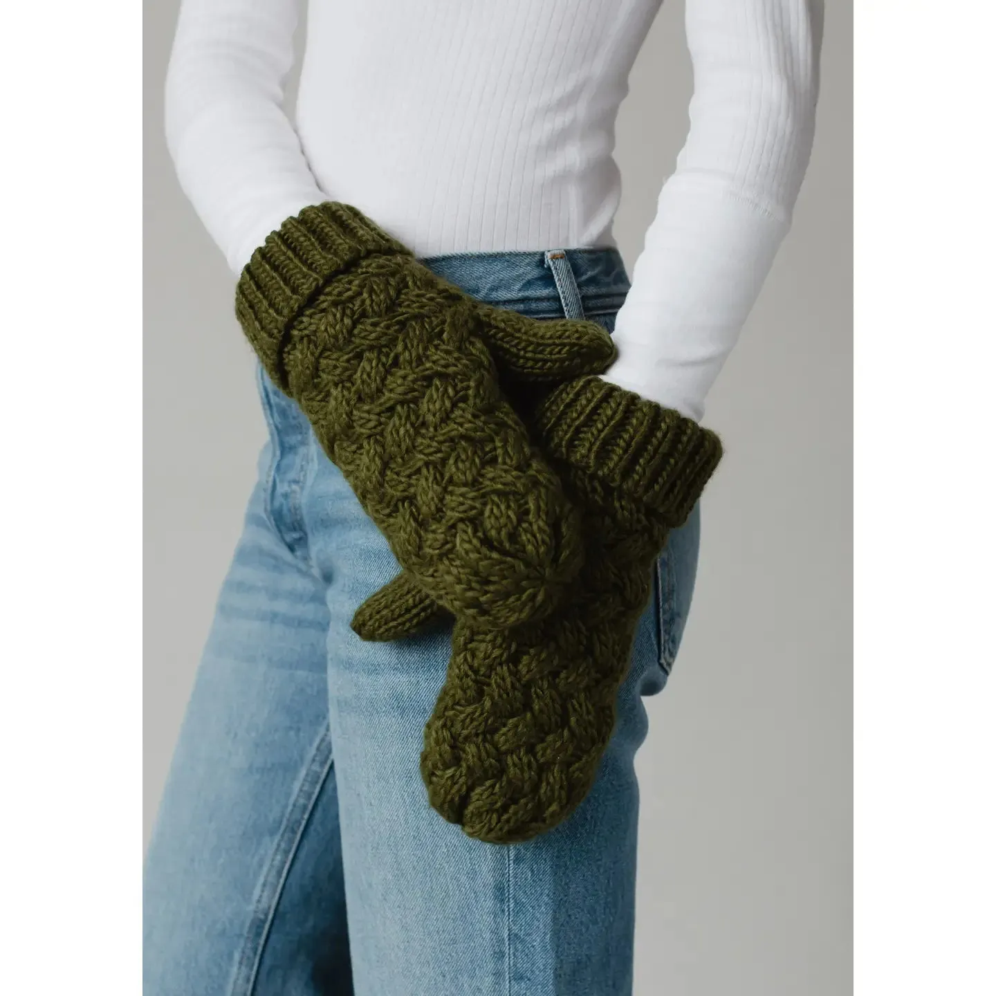 Mittens Knit Olive